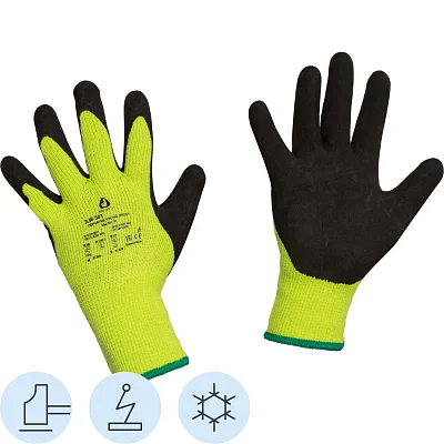 Перчатки трикотаж ут. с лат. JetaSafety JLW-501 Viking Frost зел-черн р. XL