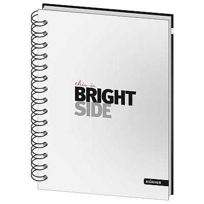 Бизнес-тетрадь Mariner All Right Bright А5 120 листов белая/черная в клетку на спирали 1 разделитель (148×205 мм)