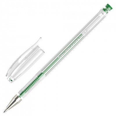 Ручка гелевая BRAUBERG «EXTRA», ЗЕЛЕНАЯ, корпус прозрачный, узел 0.5 мм, линия 0.35 мм