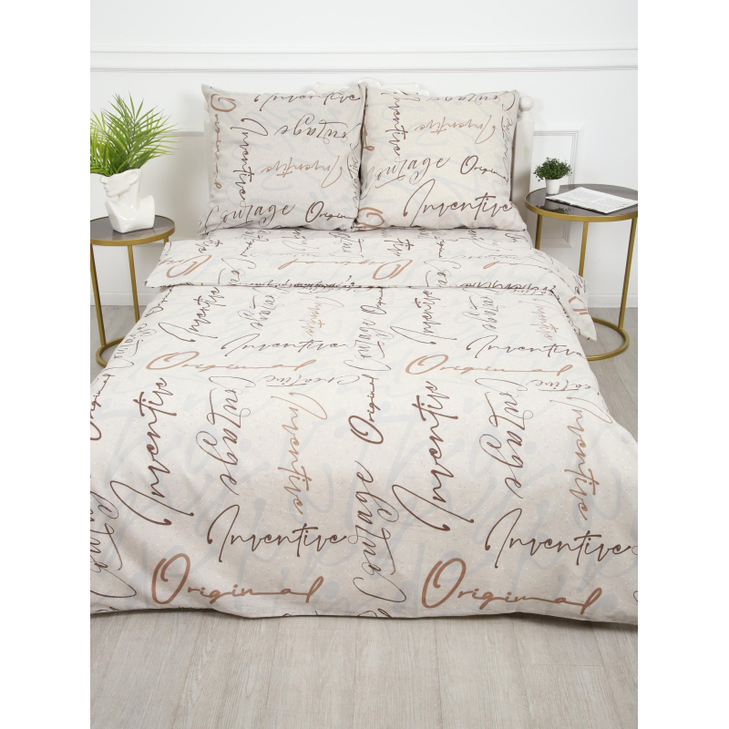 Постельное белье 2сп с Евро бязь набив. 120г/м2 (нав.70×70 2шт. ), Креатив