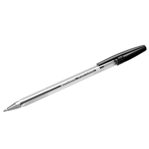 Ручка шариковая BRAUBERG «M-500 CLASSIC», ЧЕРНАЯ, корпус прозрачный, узел 0.7 мм, линия письма 0.35 мм