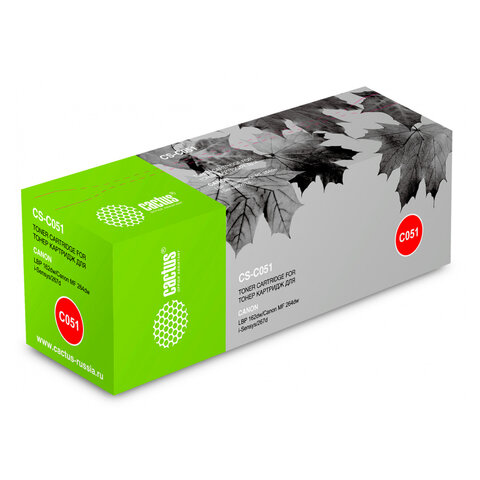 превью Тонер-картридж CACTUS (CS-C051) для Canon LBP 162dw/MF 264dw/267dw/269dw, черный, ресурс 1700 страниц