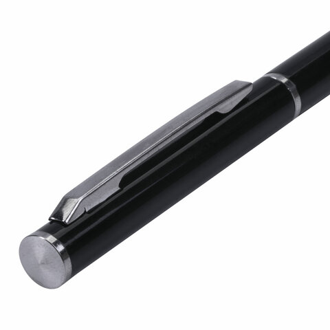 Ручка бизнес-класса шариковая BRAUBERG «Delicate Black», корпус черный, узел 1 мм, линия письма 0.7 мм, синяя