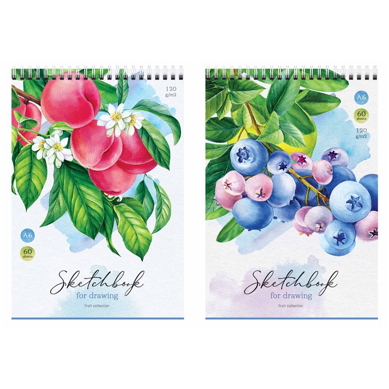 превью Скетчбук 60л., А6 ArtSpace «Fruit Collection», на гребне, 120г/м2