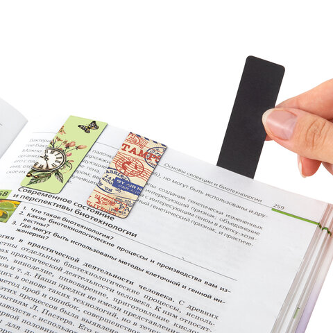 Закладки для книг МАГНИТНЫЕ, «MIX 2», набор 30 шт., 60×20 мм, BRAUBERG