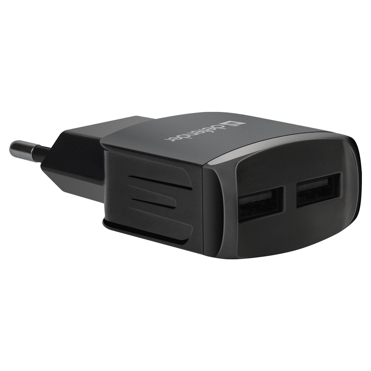 Зарядное устройство сетевое (220 В) DEFENDER UPC-21, кабель microUSB 1 м, выходной ток 2.1 А, черное