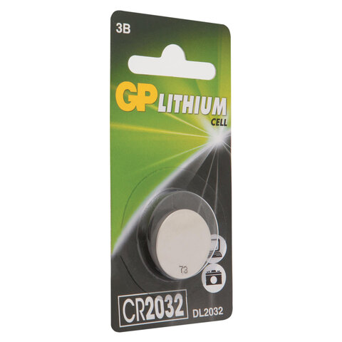 Элементы питания батарейка GP CR2032, 3V, литий, бл/1