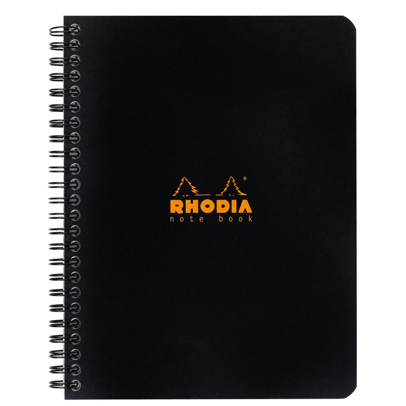 превью Тетрадь 80л., А5+, клетка на гребне Rhodia «Classic. Black», 80г/м2