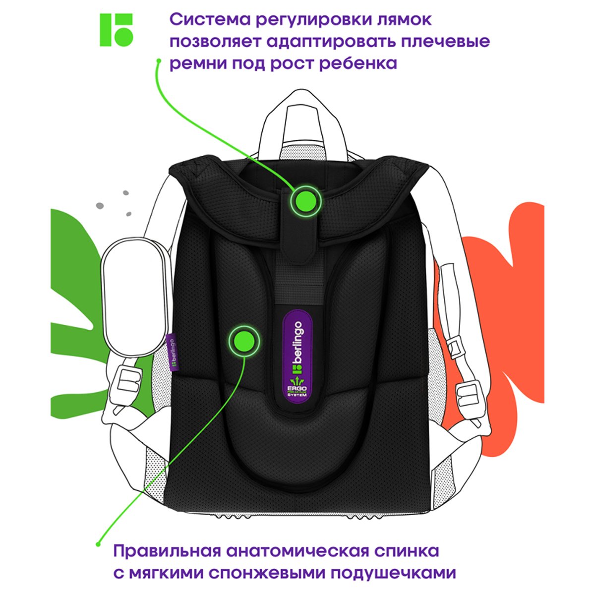 Ранец Berlingo Expert «Beauty» 37×28×16см, 2 отделения, 2 кармана, анатомическая спинка