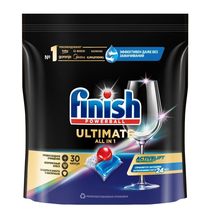 превью Капсулы для ПММ Finish Ultimate 30 капсул дойпак бесфосфатные