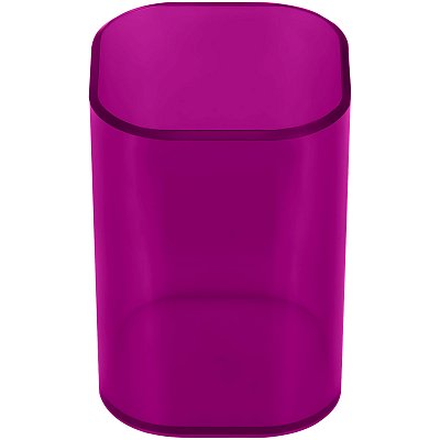 Подставка-стакан СТАММ «Фаворит», пластиковая, квадратная, тонированная фиолетовая