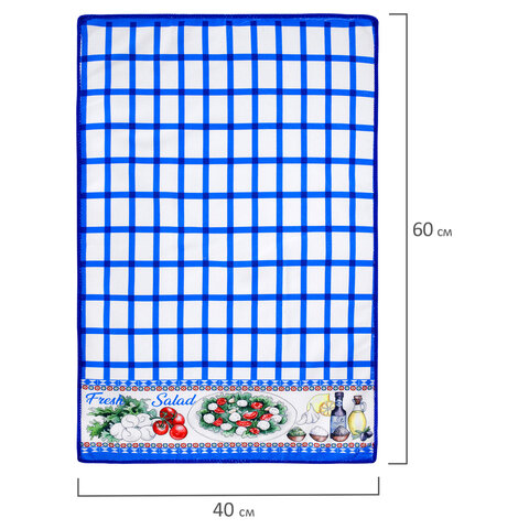 Салфетка из МИКРОФИБРЫ универсальная, 40×60 см, синяя клетка, орнамент, 240 г/м2, BOOMHOUSE (БУМХАУС)