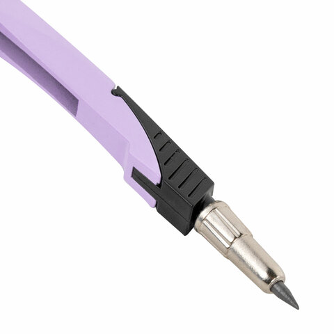 Готовальня BRAUBERG ULTRA, 4 предмета: циркуль 135 мм, запасной грифель, насадка, лавандовый цвет