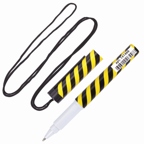 Ручка шариковая на шнурке BRAUBERG «Funny motions», , толщина письма 0.7 мм, синяя