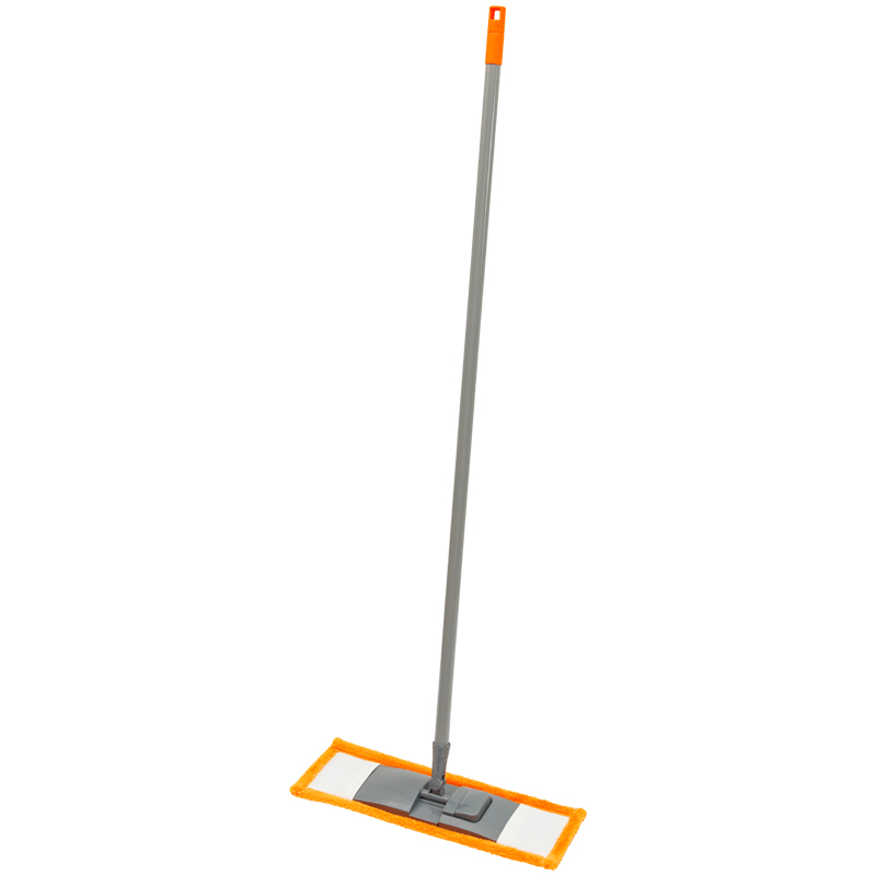 превью Швабра OfficeClean Professional, ручка 110см, пласт. флаун. 40см, насадка МОП микрофибра (карманы)