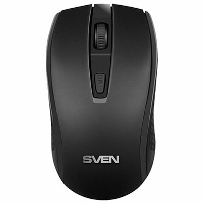 Мышь беспроводная SVEN RX-220W, 3 кнопки + 1 колесо-кнопка, оптическая, чёрная