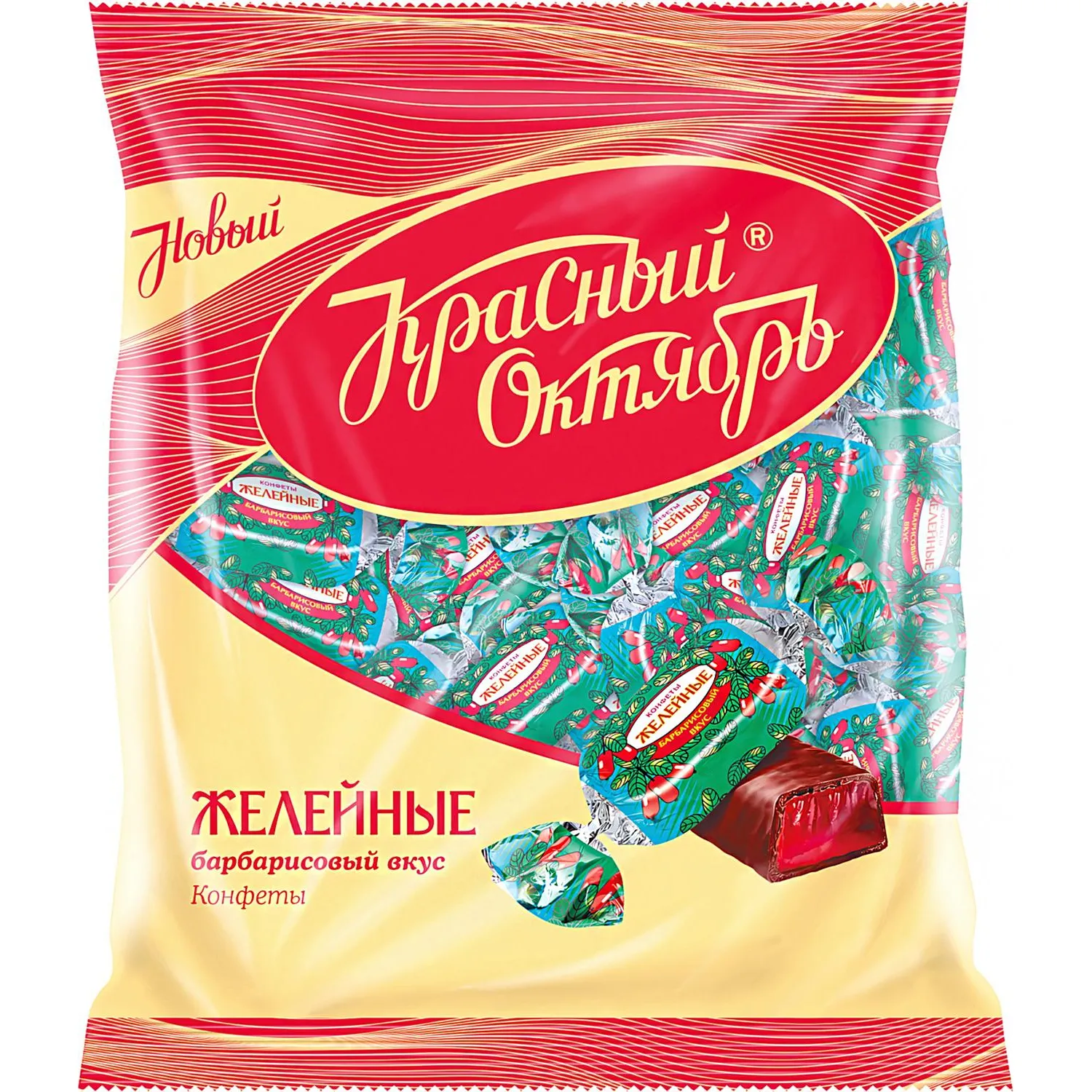 Конфеты шоколадные Красный Октябрь Желейные барбарисовый вкус 250 г