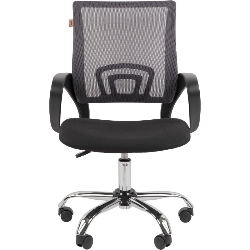 Кресло EChair-304LT TC ткань черн/сетка серый, хром