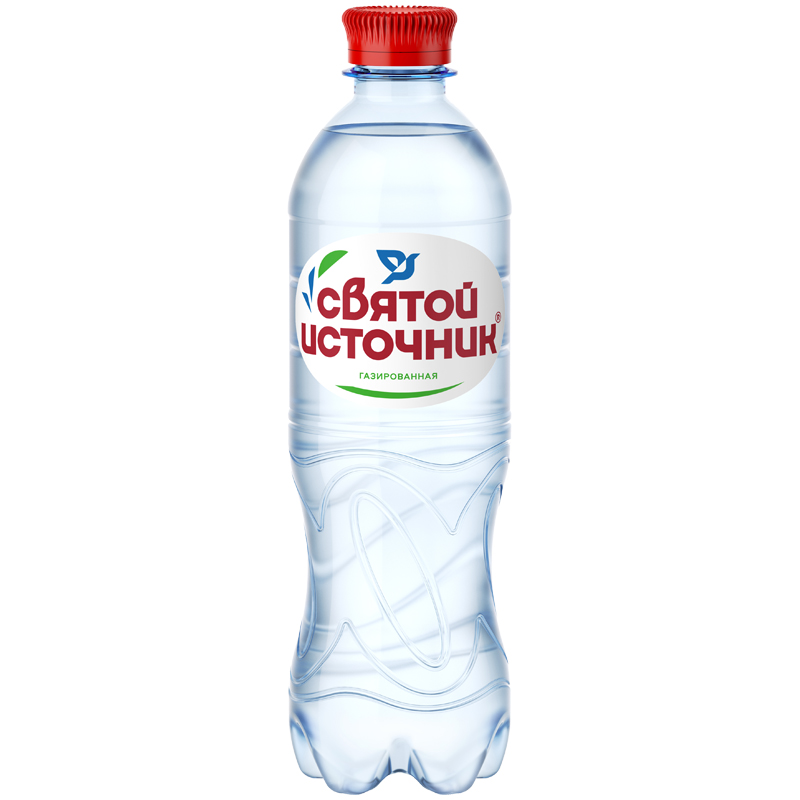 Вода газированная питьевая «Святой источник», 0.5 л, пластиковая бутылка