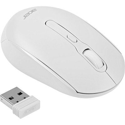 Мышь компьютерная Acer OMR308 белый оптичес. 1600dpi/4but беспроводная USB