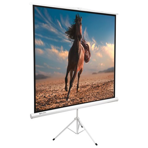 Экран проекционный на треноге (200×200 см), матовый, 1:1, BRAUBERG «TRIPOD»