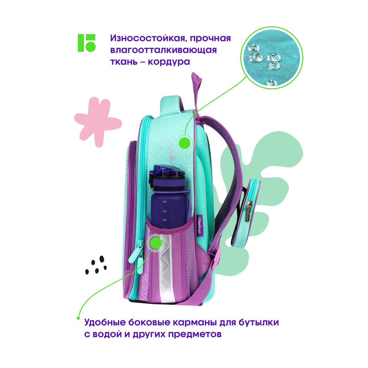 Ранец Berlingo Expert Plus «Pretty girl» 37×28×16см, 2 отделения, 2 кармана, анатомическая спинка