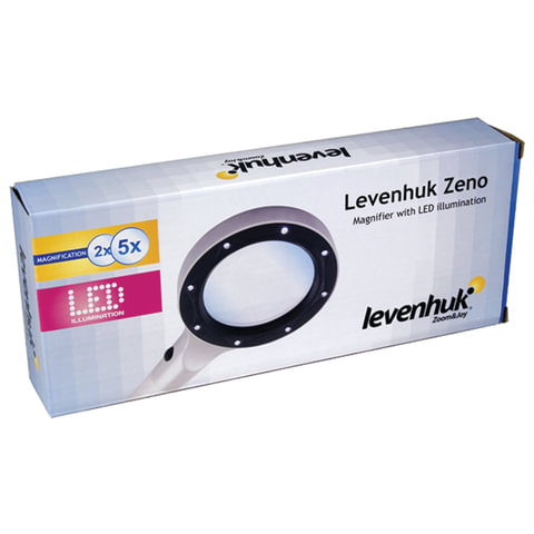 Лупа LEVENHUK Zeno 50, 2.2/4.4 кратная, диаметр линз 88/21 мм, с подсветкой (2 LED), пластик, чехол