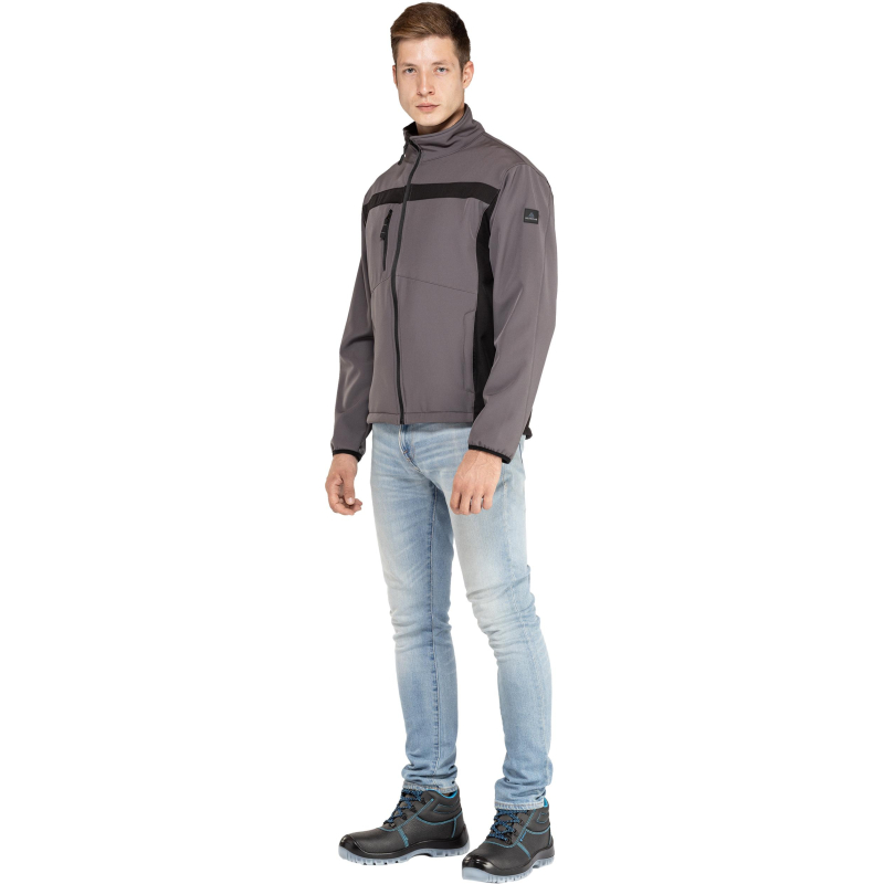 Куртка муж демисезонная софтшел LULEA cер/черн р.3XL(арт. LULE2GR3X)