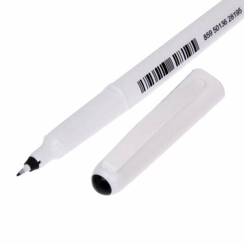 Ручка капиллярная CENTROPEN, ЧЕРНАЯ, трехгранная, корпус белый, линия письма 0.3 мм