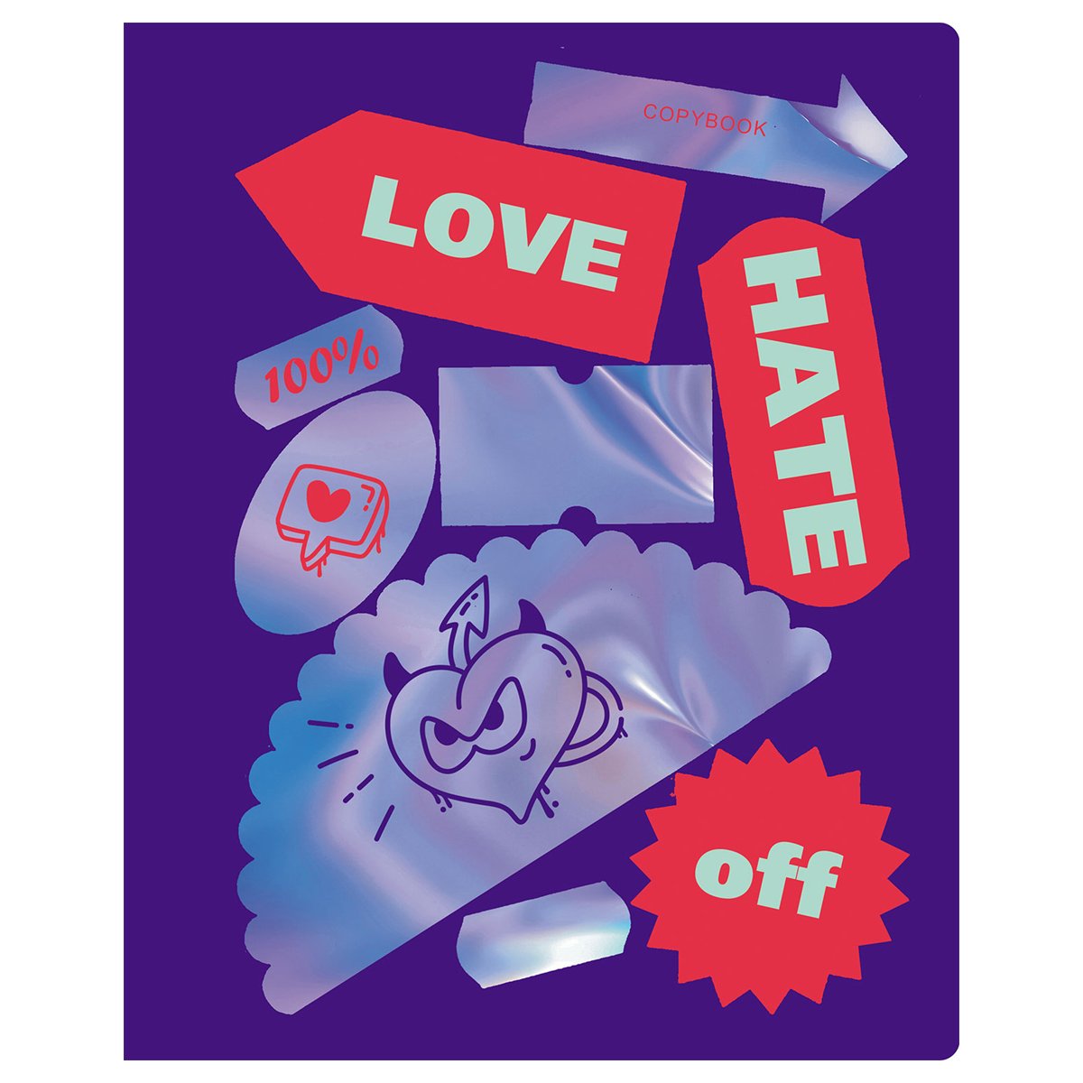 Тетрадь 96л., А5, линия BG «Stickers», тиснение голографической фольгой