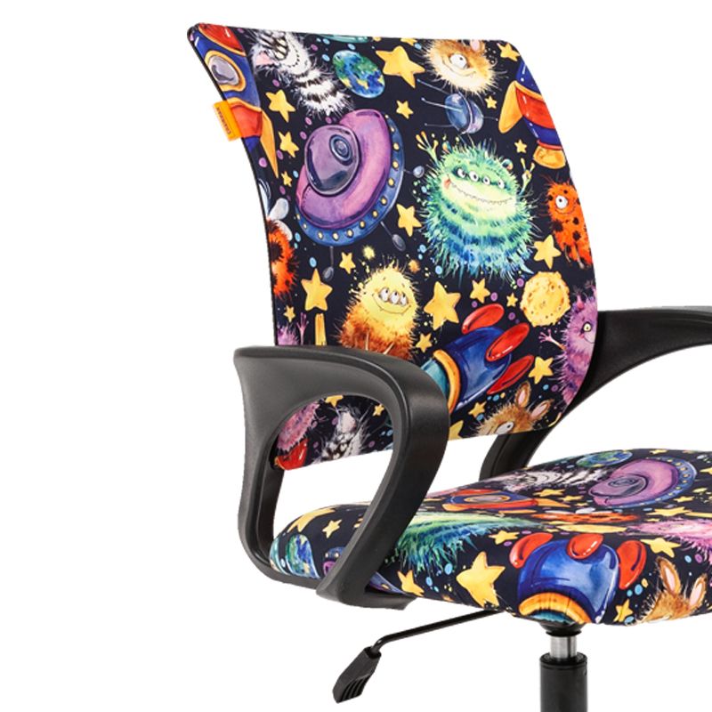 превью Кресло детское Chairman Kids 103 LT, PL черный, ткань велюр, НЛО, пиастра