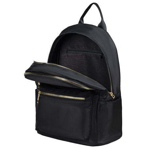 Рюкзак BRAUBERG PODIUM женский, 2 отделения, нейлон, черный, 35×29х15 см