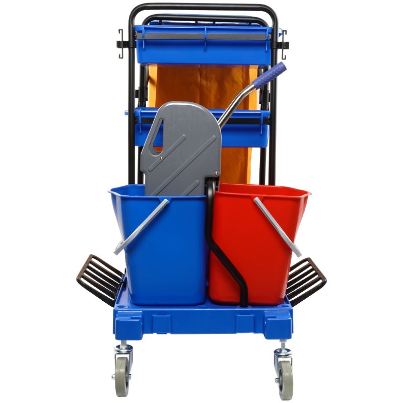 Тележка уборочная OfficeClean Professional ведра 2×20л, 2×11л, отжим, держ. д/мешка, мешок, 2поддона