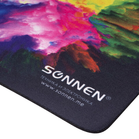 Коврик для мыши SONNEN «EXPLOSIVE», резина + ткань, 220×180х3 мм