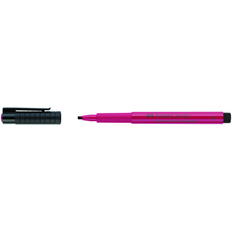Ручка капиллярная Faber-Castell «Pitt Artist Pen Calligraphy» цвет 127 розовый кармин, С=2.5мм, пишущий узел каллиграфический