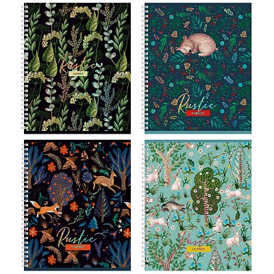 Тетрадь 96л., А5, клетка на гребне BG «Rustic», тиснение голографической фольгой