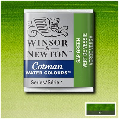 Набор акварели Winsor&Newton «Cotman», малая кювета, 3шт, зеленая крушина