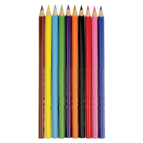Карандаши цветные утолщенные FABER-CASTELL «Jumbo» 10 цветов, трехгранные, с точилкой
