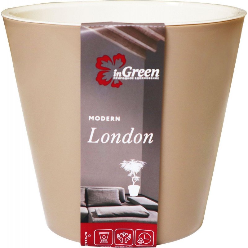 Горшок для цветов InGreen London светло-коричневый 5 л арт. 1096281 ...