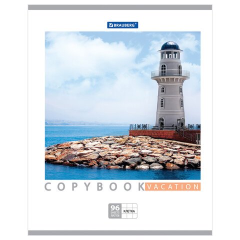 Тетрадь 96 л. BRAUBERG, клетка, обложка мелованный картон, «Vacation» («Каникулы)», 5 видов