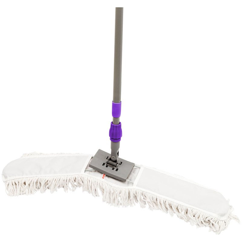 Швабра-рамка OfficeClean Professional, телеск. ручка из нерж. стали 125см, насадка МОП хлопок 80см