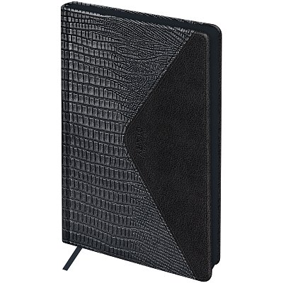 Ежедневник недатированный, А5, 136л., кожзам, BG «Reptile. Steel», цветной срез, карман