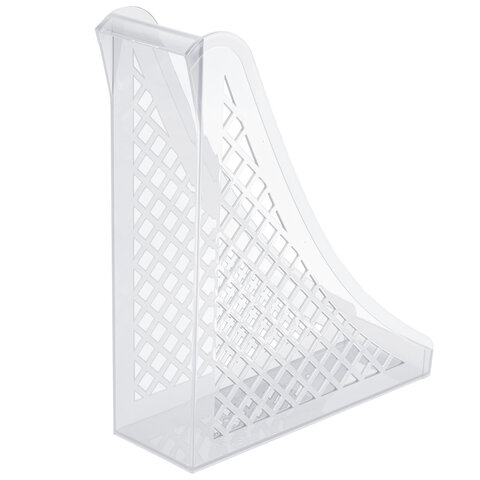 Лоток вертикальный для бумаг BRAUBERG ECO, 240×80х290 мм, сетчатый, прозрачный