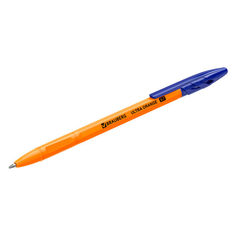 Ручка шариковая BRAUBERG «ULTRA ORANGE», СИНЯЯ, узел 0.7 мм, чернила ГЕРМАНИЯ, наконечник ШВЕЙЦАРИЯ