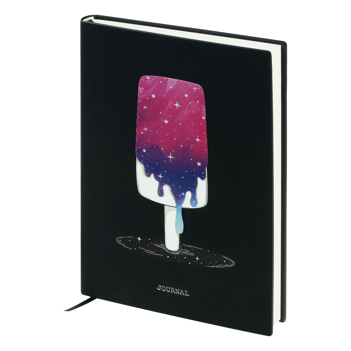Ежедневник недатированный A5, 136л., кожзам, MESHU «Magic. Ice cream», тон. блок, аппликация с анимированным изображением, закладка-ляссе