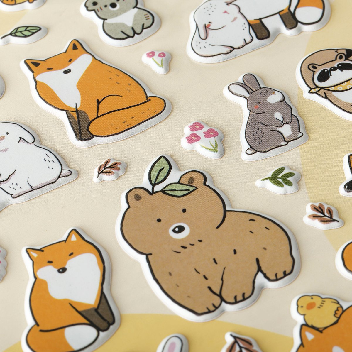 Наклейки объемные MESHU «Forest animals», 10×23см, пакет европодвес