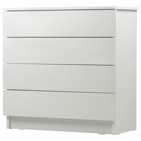 Комод BRABIX «Scandi CM-001», 750×330х730мм, 4 ящика, ЛДСП, белый, 941900