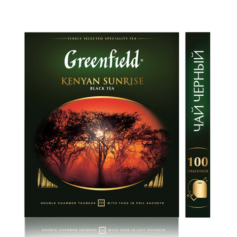 Чай Greenfield Kenyan Sunrise черн.фольгир. 100 пак/уп