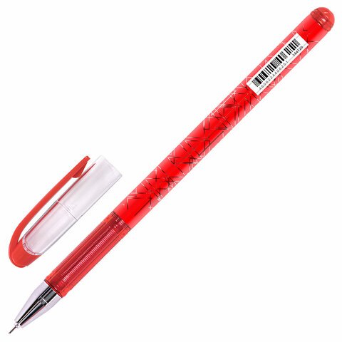 Ручка гелевая BRAUBERG «Profi-Gel PRO», КРАСНАЯ, линия письма 0.4 мм, игольчатый наконечник 0.5 мм, печать на корпусе