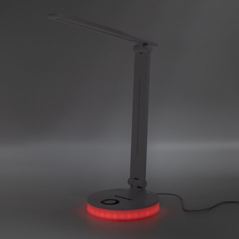 Настольная лампа-светильник, ночник SONNEN RG-001, 30 LED, 6 Вт, 3 режима, RGB-подсветка, белый
